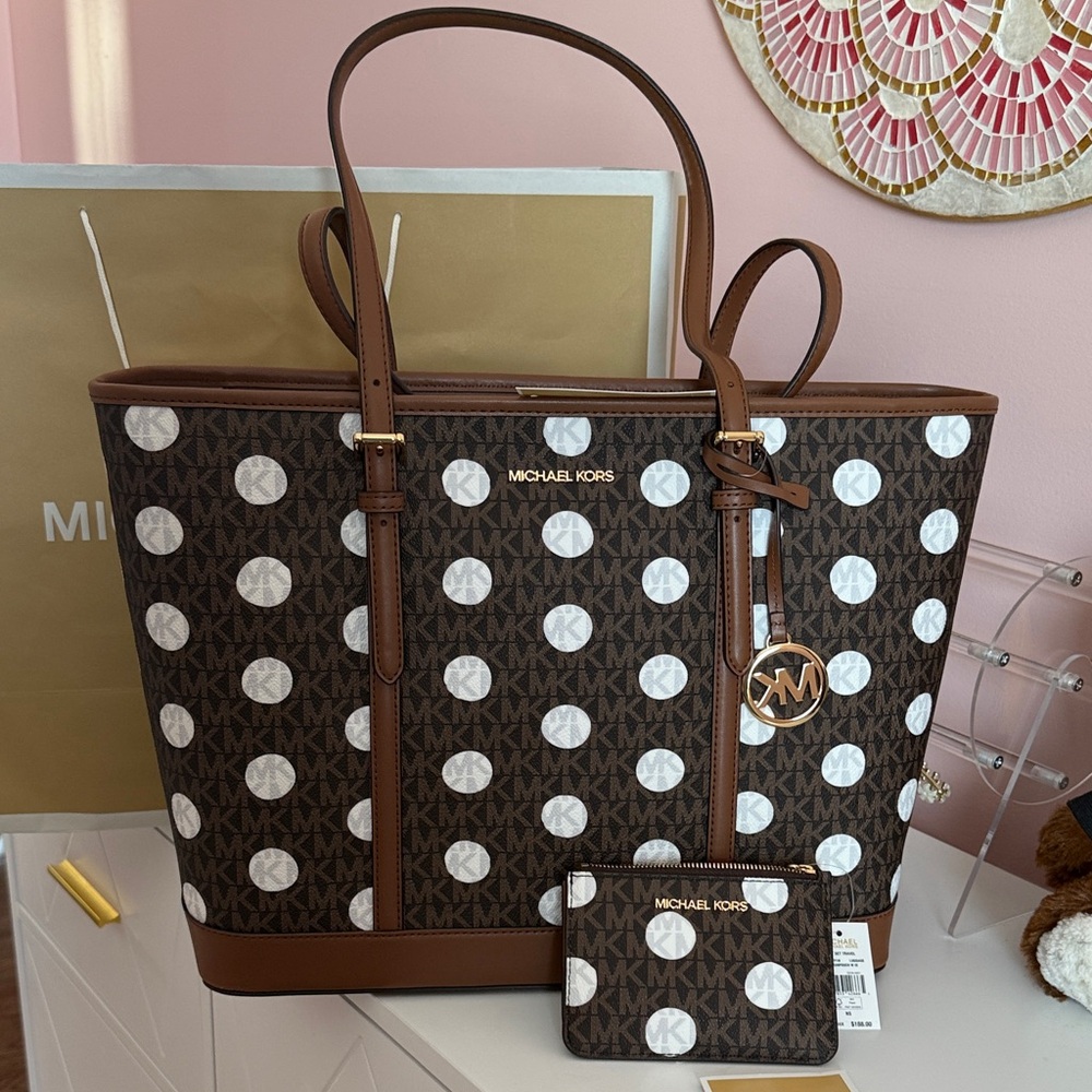 Michael Kors Polka Dot Brown Tote